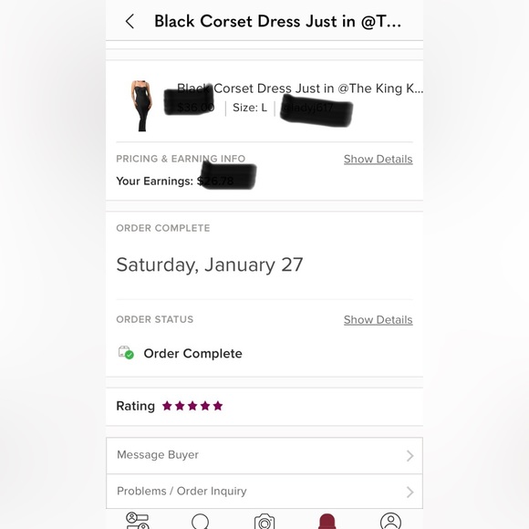 5 ⭐️ Black Corset Dress Just in @The King Kouture Boutique Midi Length Small - Picture 9 of 9